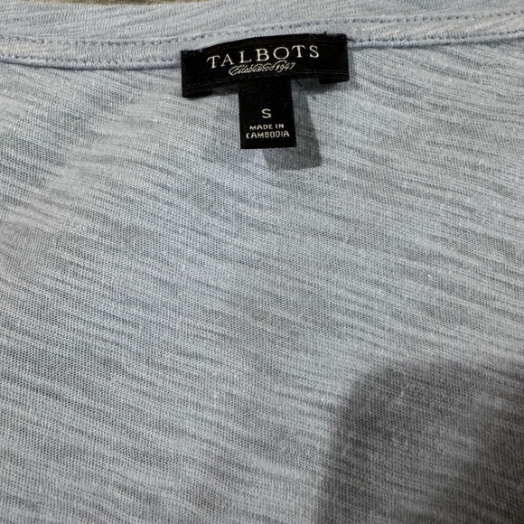 Talbots blue/Gray Fitted Short Sleeve Tee with Ribbed Detailing - Picture 8 of 8